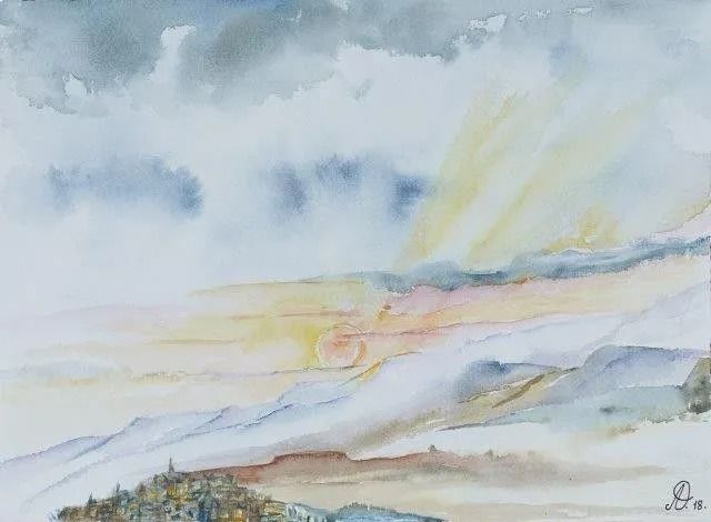 051 Resplandor Toledano 
(Acuarela - 29x31 cm)