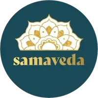 Un círculo azul con la palabra samaveda en él.