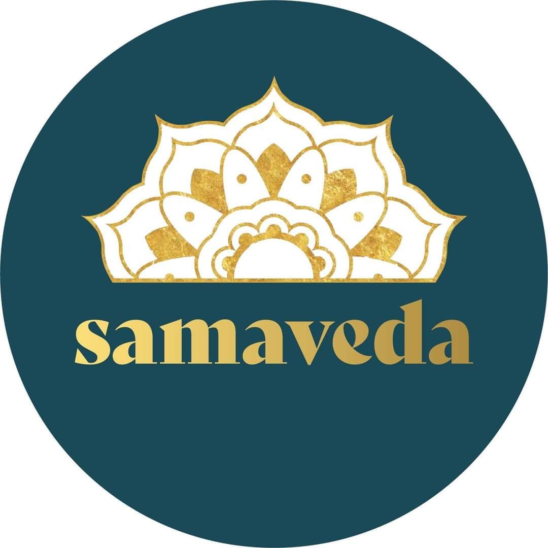 Un círculo azul con la palabra samaveda en él.