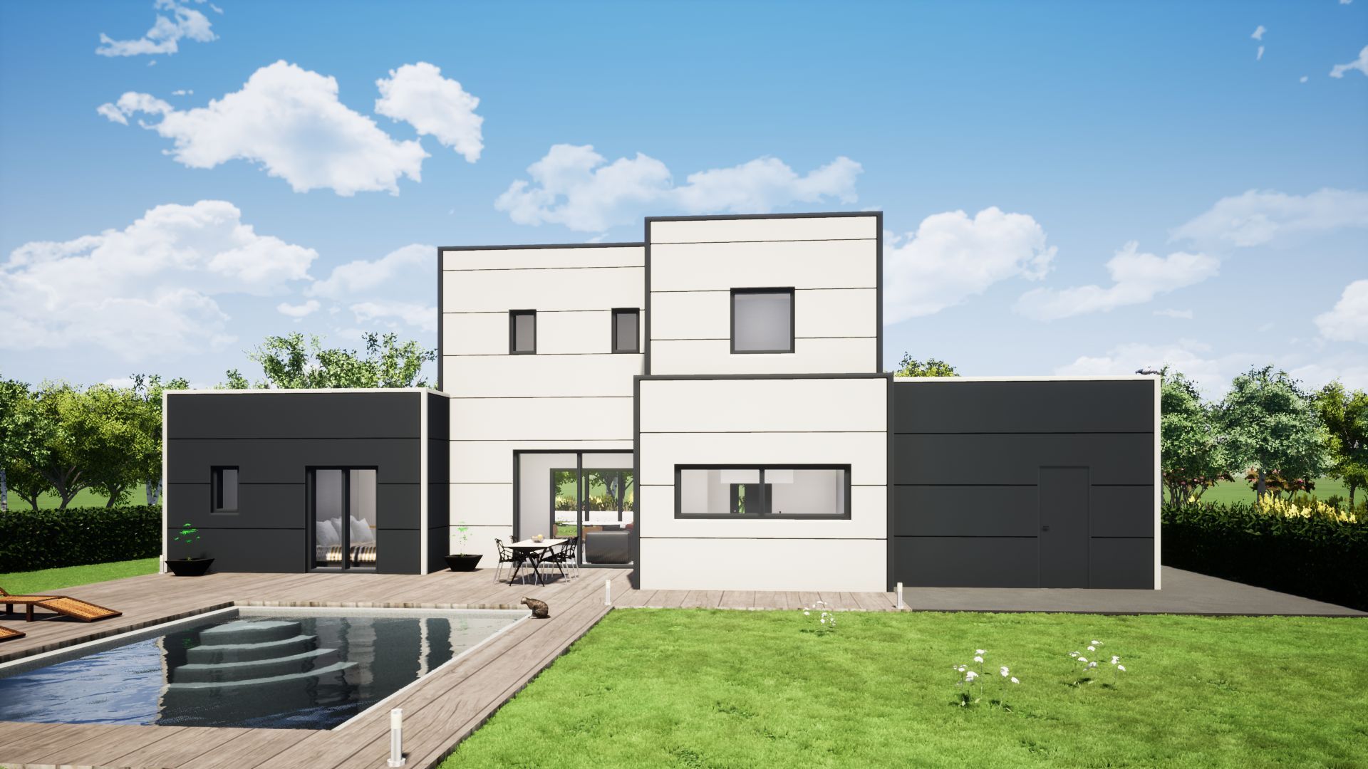 Une maison vue de l'extérieur