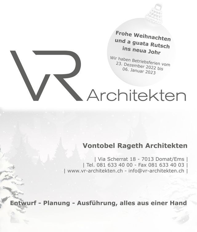 A black and white poster for vontobel rageth architekten