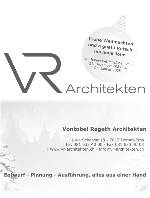 A black and white poster for vontobel rageth architekten