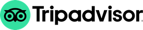 Tripadvisor-Logo mit grünem Eulen-Symbol und schwarzer Schrift