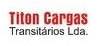 "Titon Cargas" em vermelho, com "Transitários Lda." abaixo, sobre fundo branco.