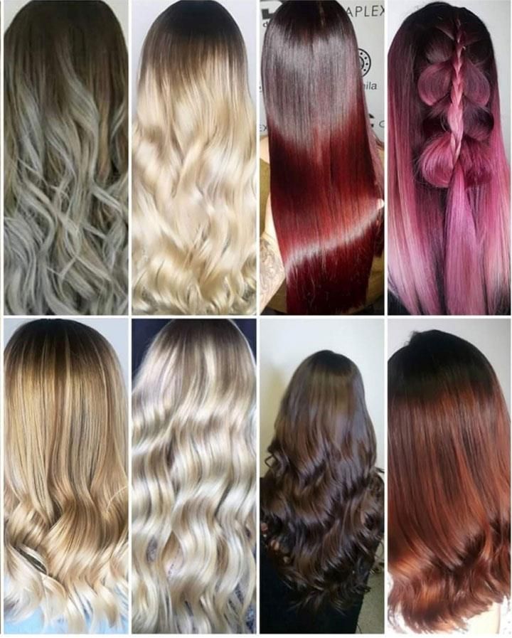 Eine Collage aus Bildern verschiedener Haartypen.