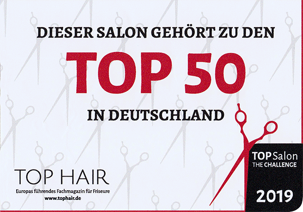 Ein Schild mit der Aufschrift „Top 50 in Deutschland“