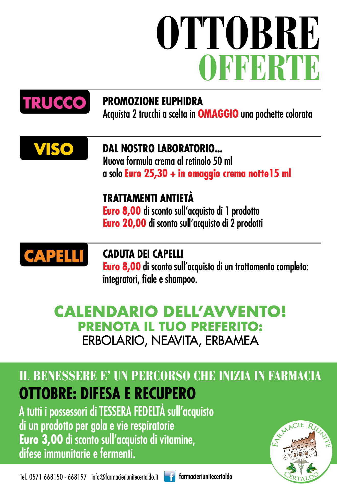 Poster promozionale per le vacanze in Italia con sconti estivi, grafica a tema spiaggia e design nei colori verde e giallo.