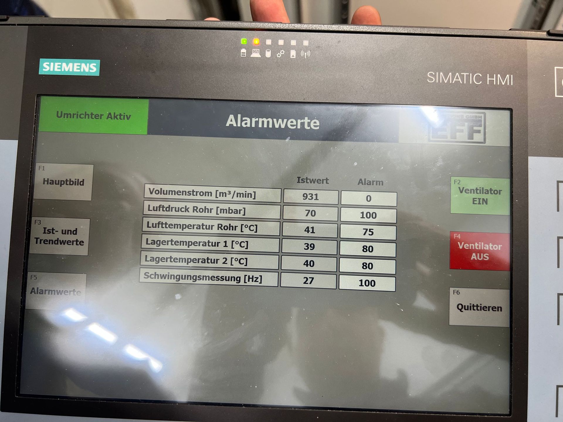 Automatic control system with sensorics
