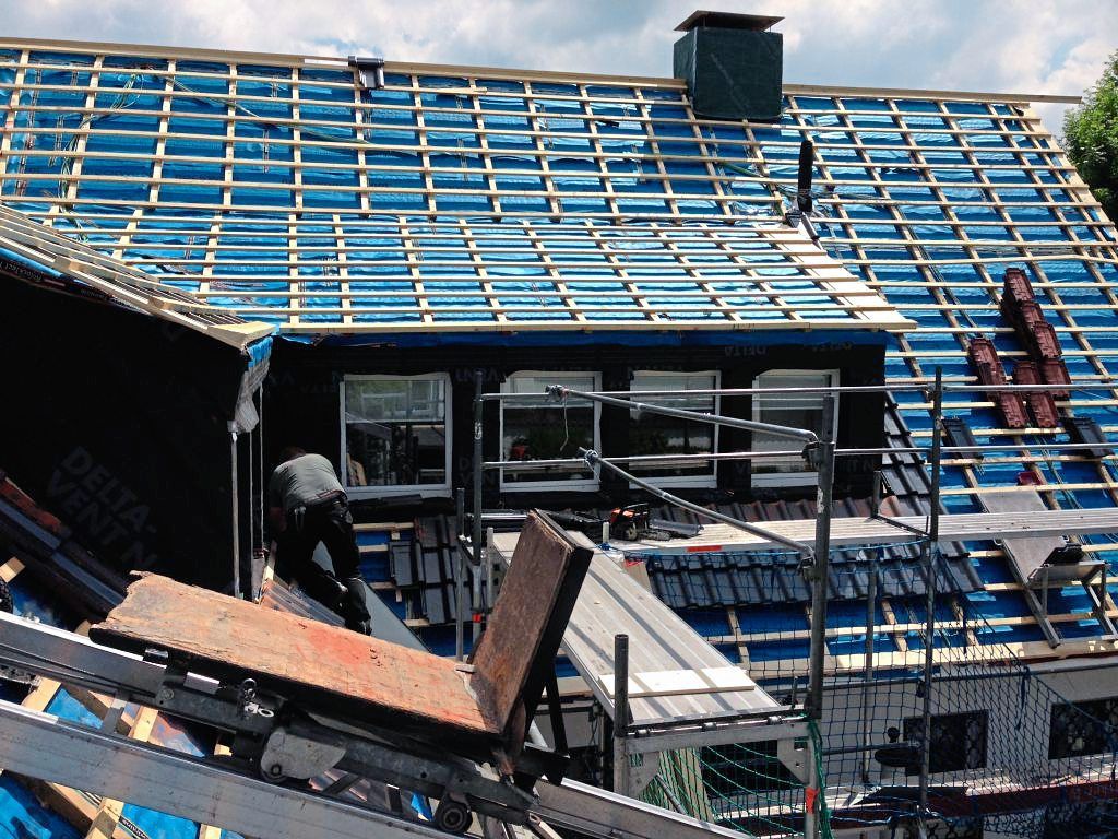 Wärmedämmung vom Dach aus aufgenommen