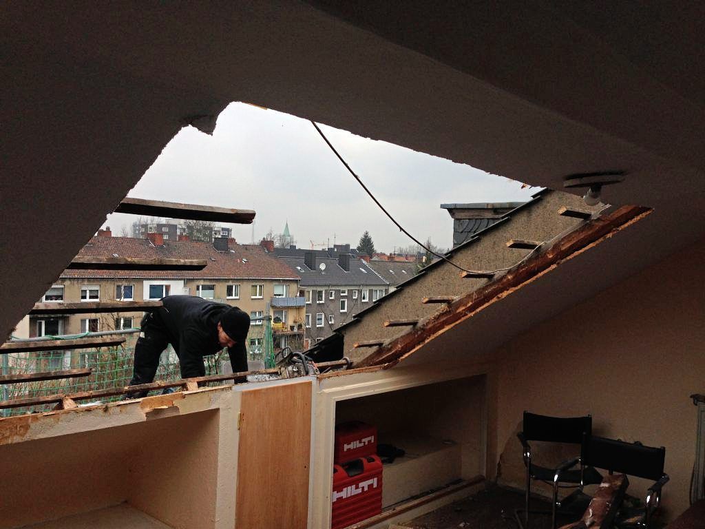 Zimmereiarbeiten von innen aufgenommen