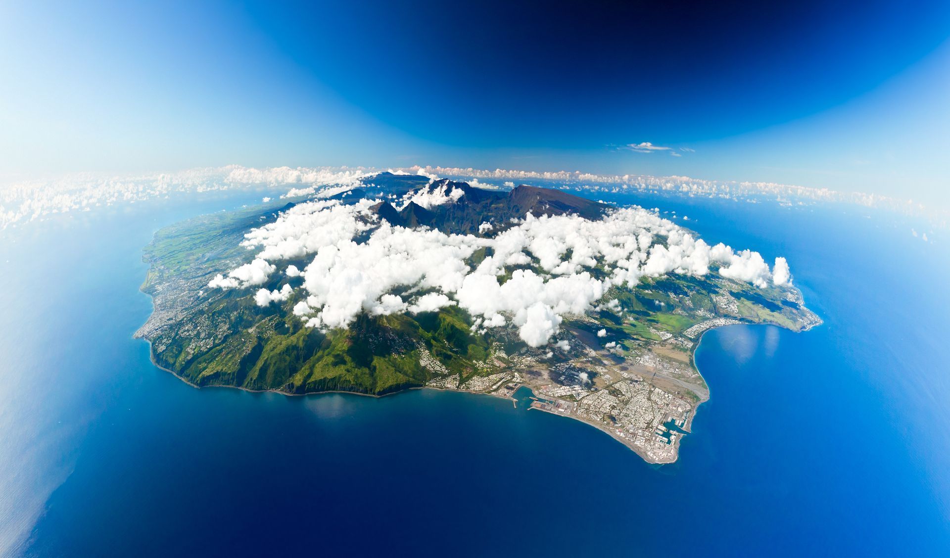 Vue aérienne de la Guadeloupe.