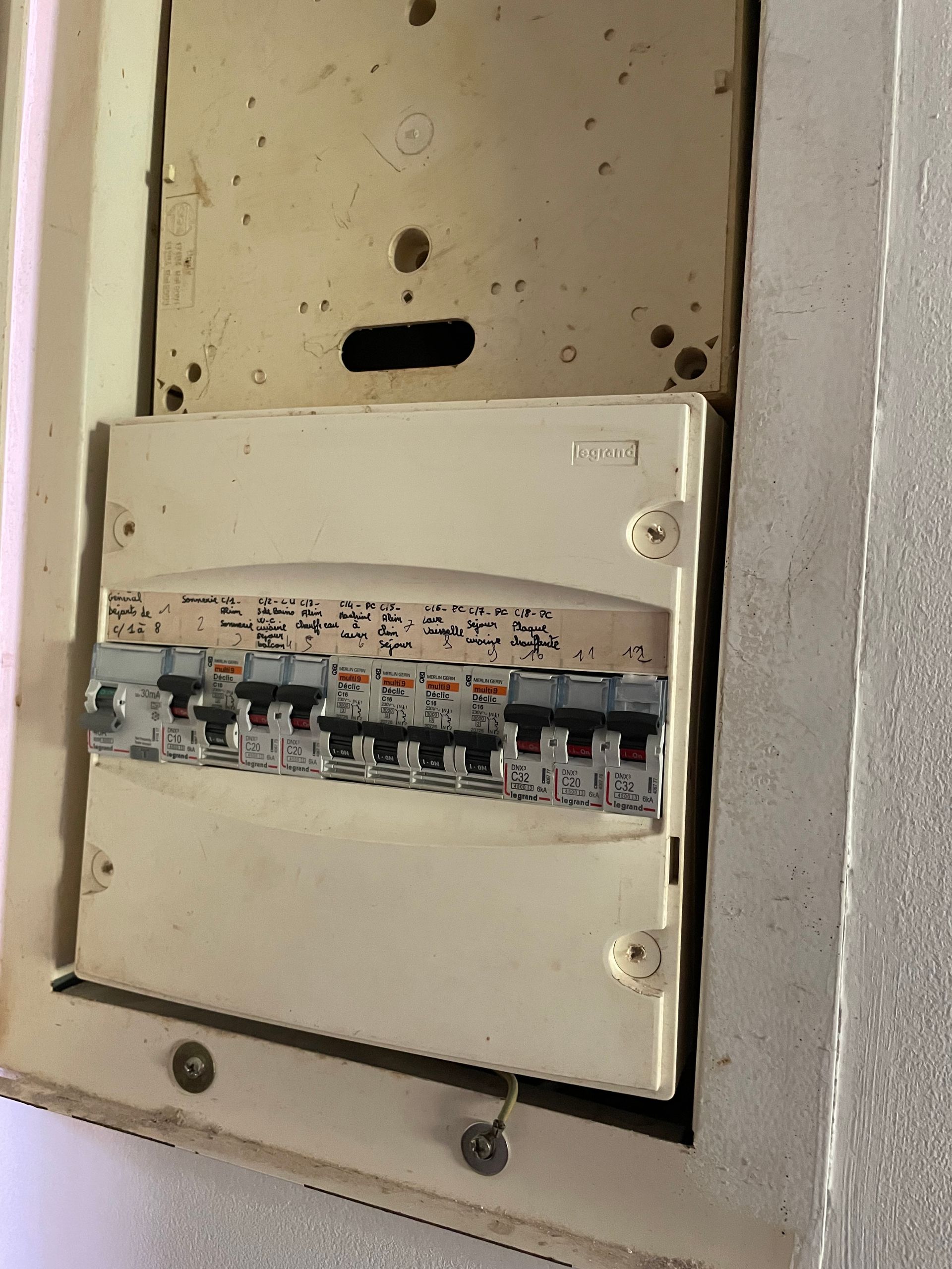 Vue sur un tableau électrique.
