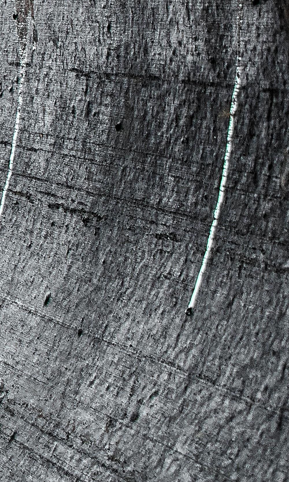 Surface texturée foncée avec des lignes blanches courbes.