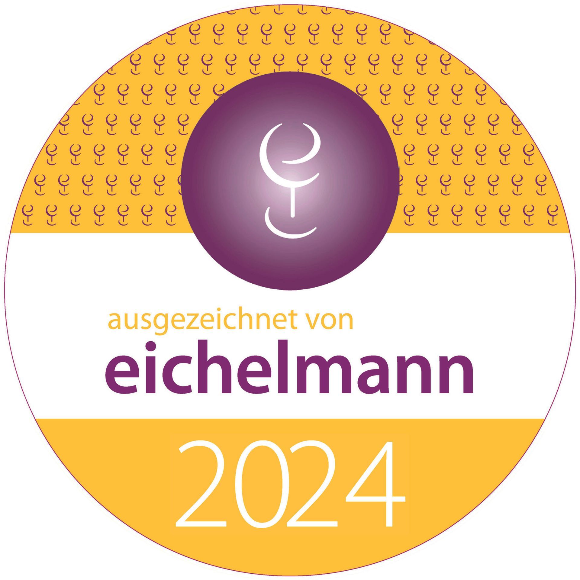 A sticker that says ' ausgezeichnet von eichelmann 2024 ' on it
