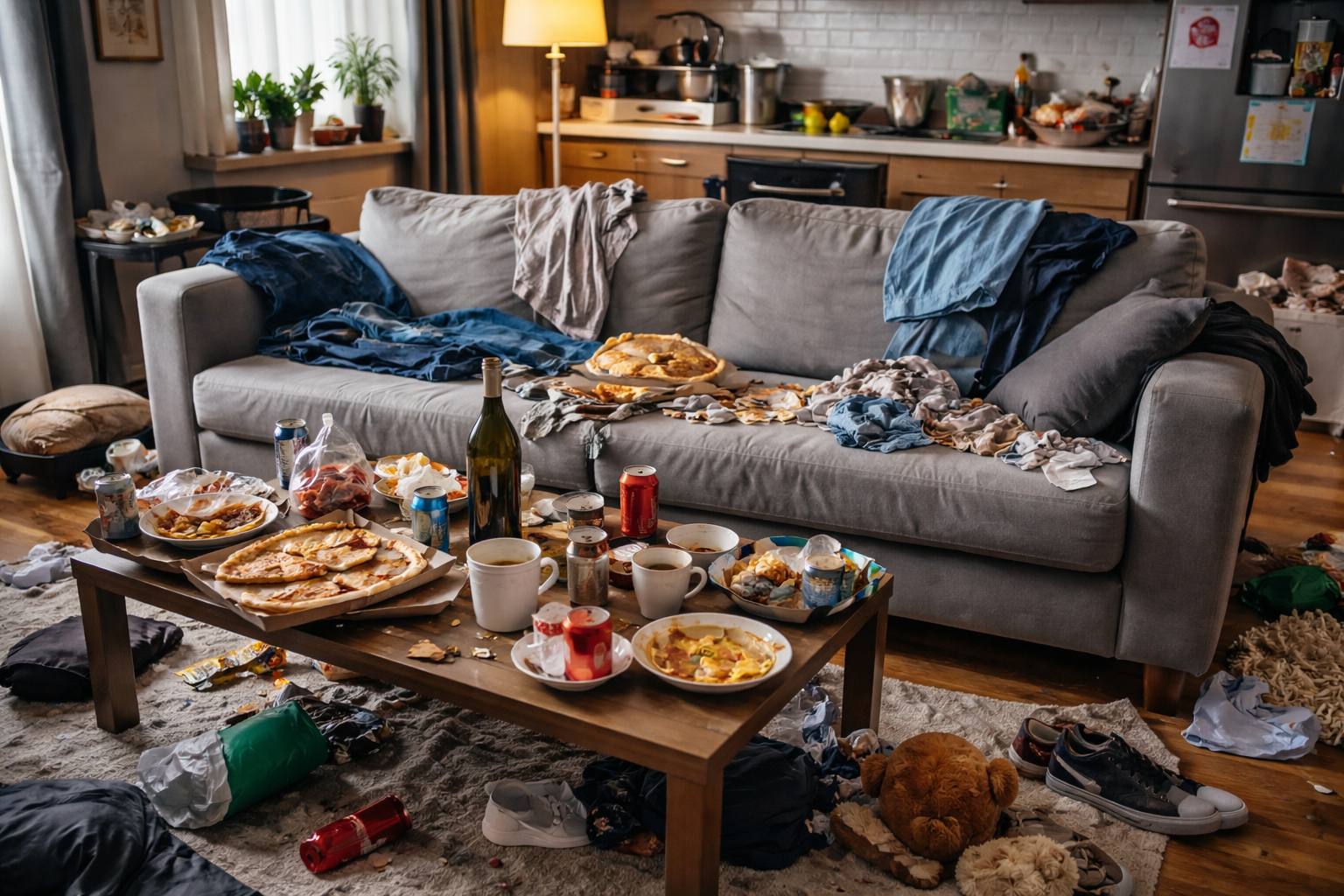  sotkuinen asunto ennen siivousta-siivouspalvelut kotiin