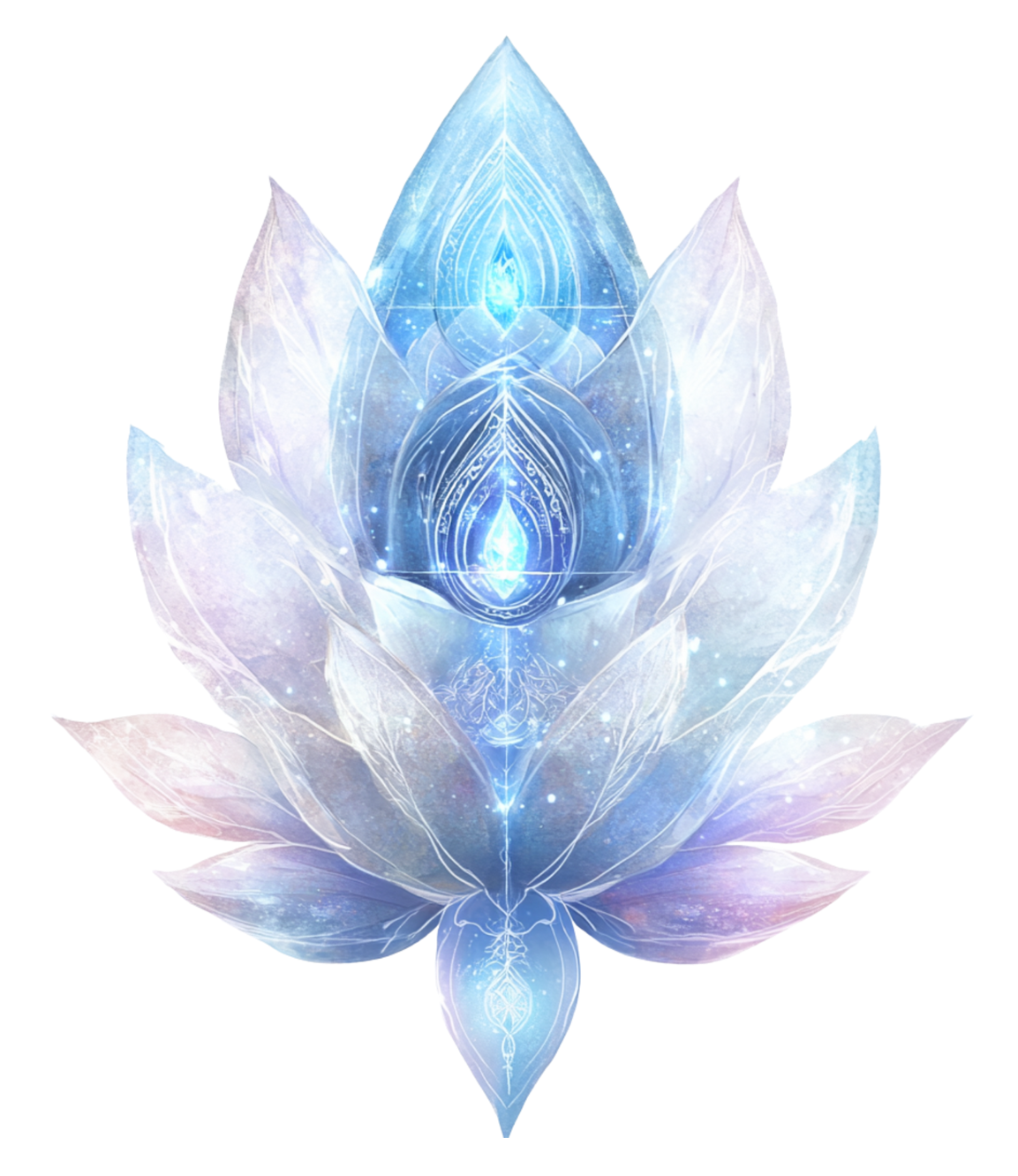 Une fleur de lotus détaillée bleue