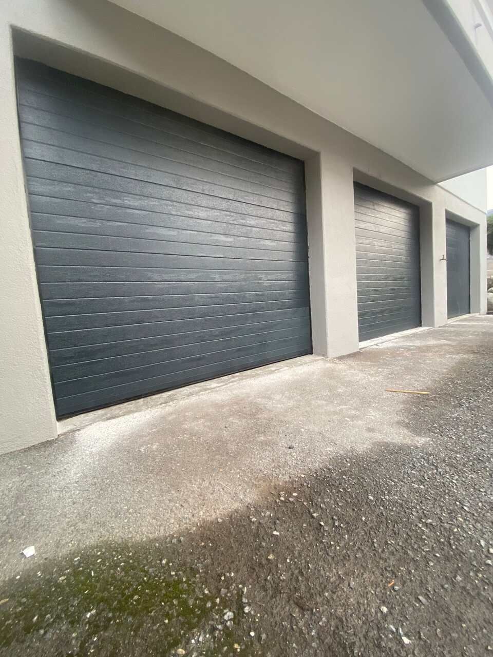 porte sectionnelle bois noir