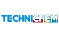 Logo Technichem bleu avec le texte « CHEM » aux couleurs de l'arc-en-ciel.