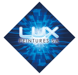 Un logo de lux paintings sa avec un fond bleu