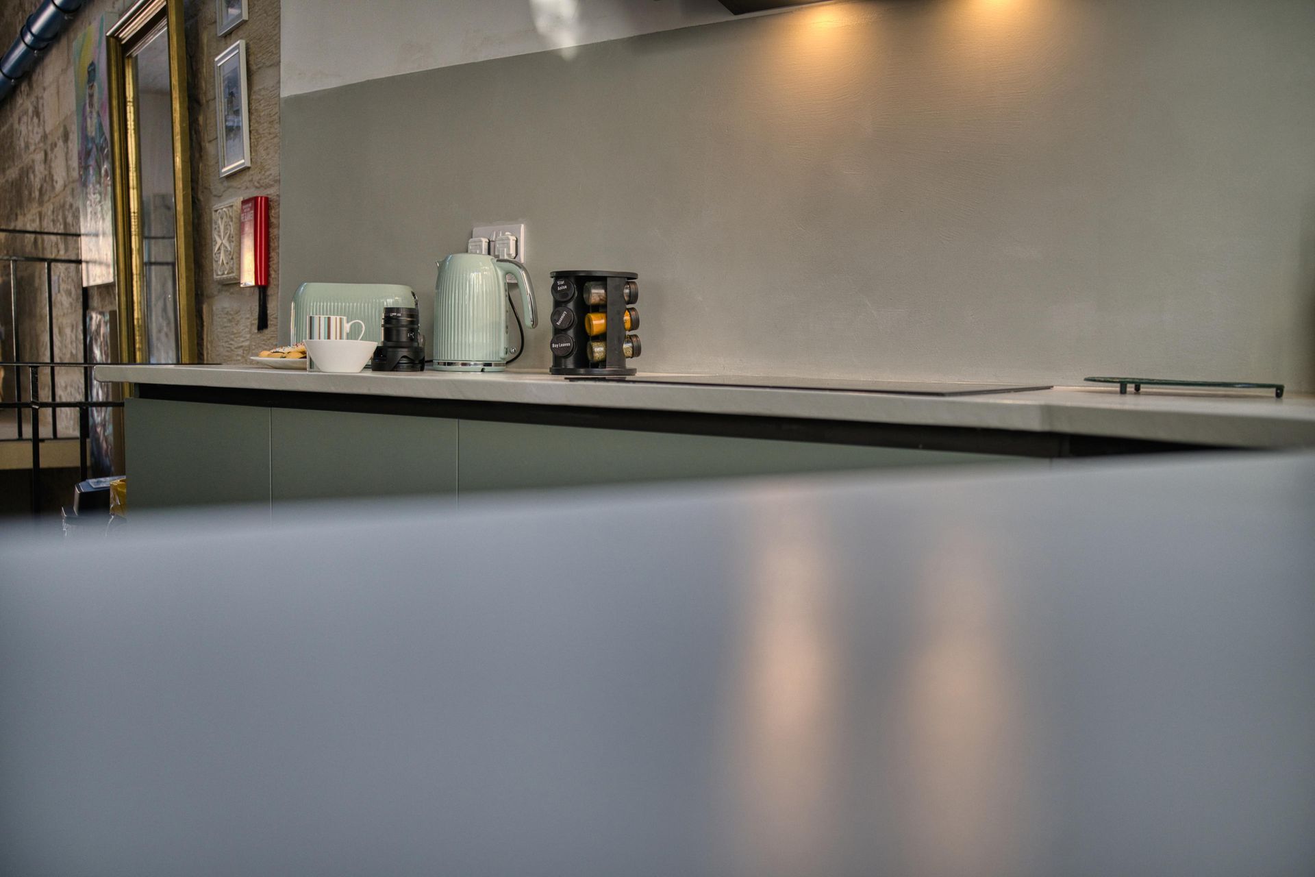 Kitchen worktop with hob