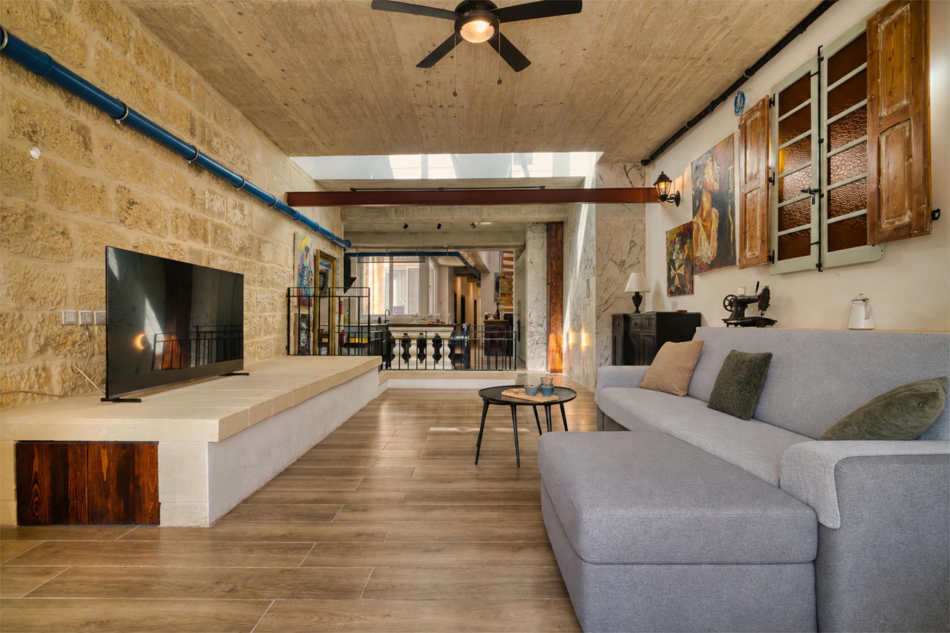 Living room looking through to the kitchen