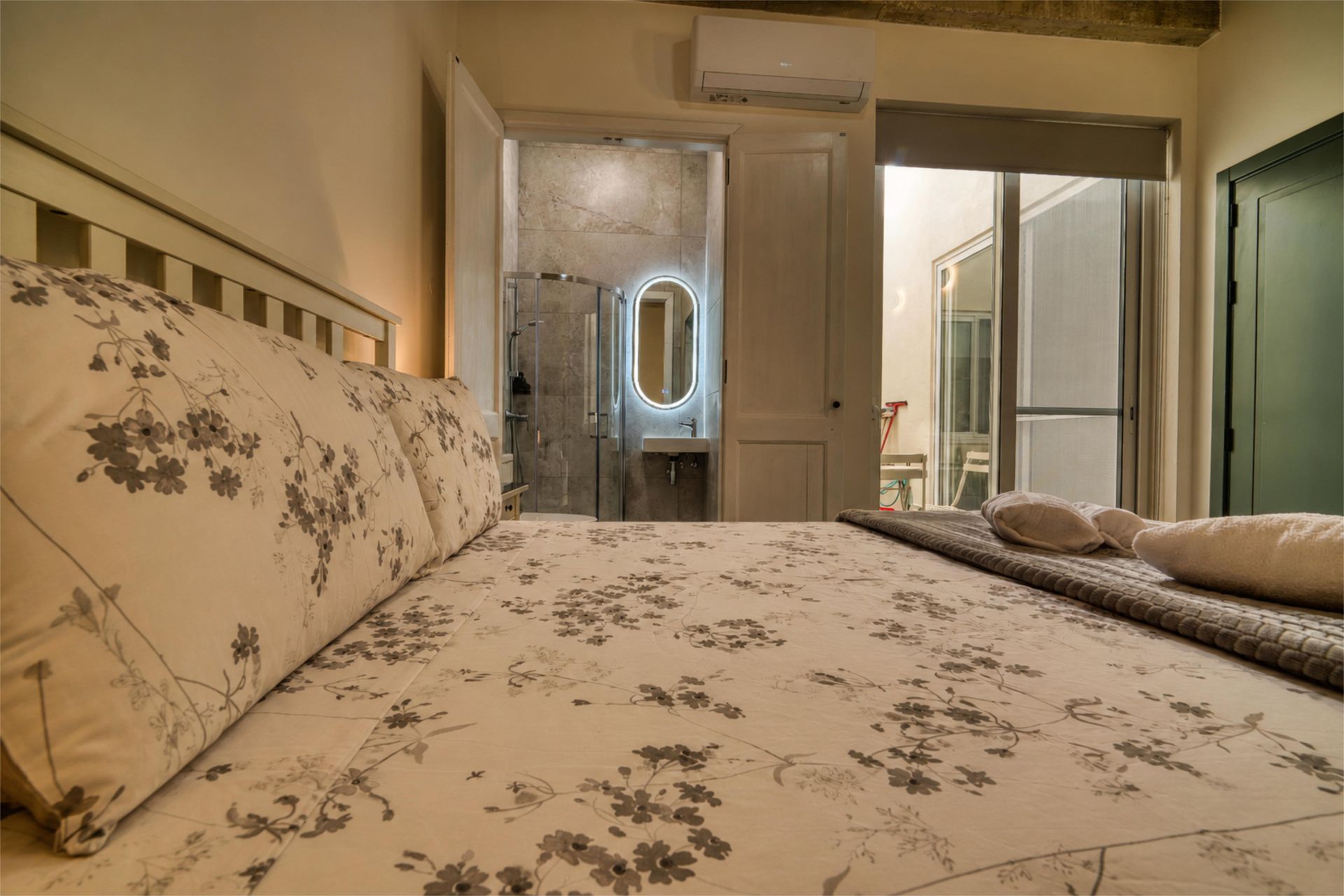 Main bedroom double bed looking towards the en-suite