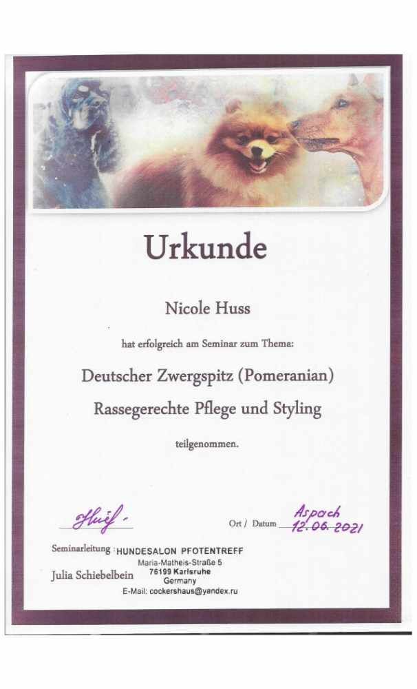 Urkunde Nicole Winkler