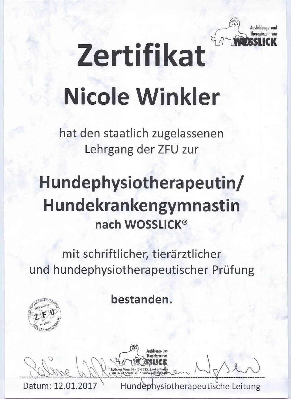 Zertifikat der Praxisleitung