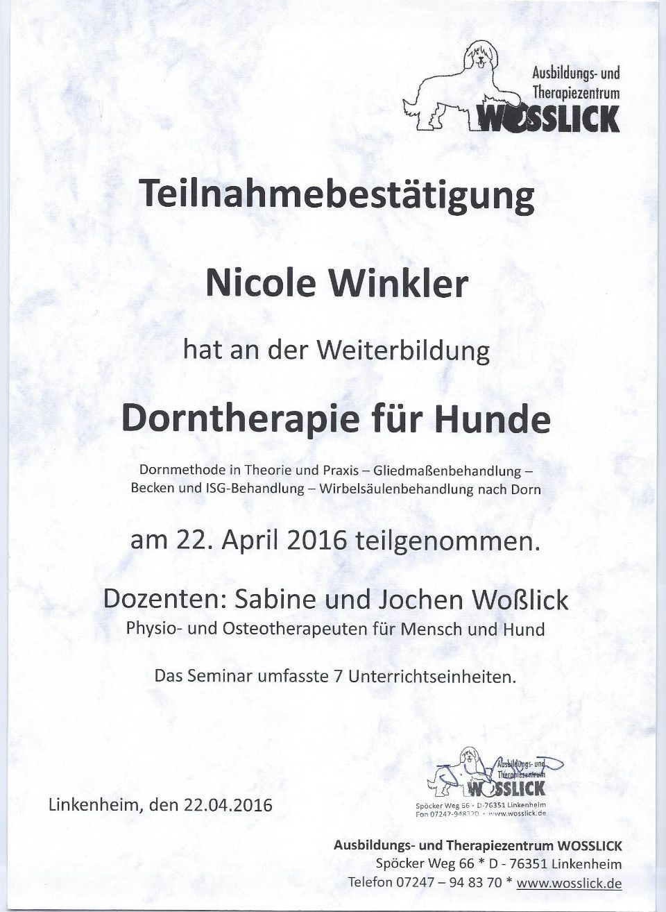 Zertifikat der Praxisleitung