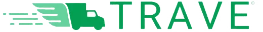 Gr&uuml;nes TRAVE-Logo mit stilisiertem LKW-Symbol
