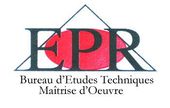 Logo EPR avec lettres rouges et triangle bleu ; texte : « Bureau d'Études Techniques Maîtrise d'Œuvre »