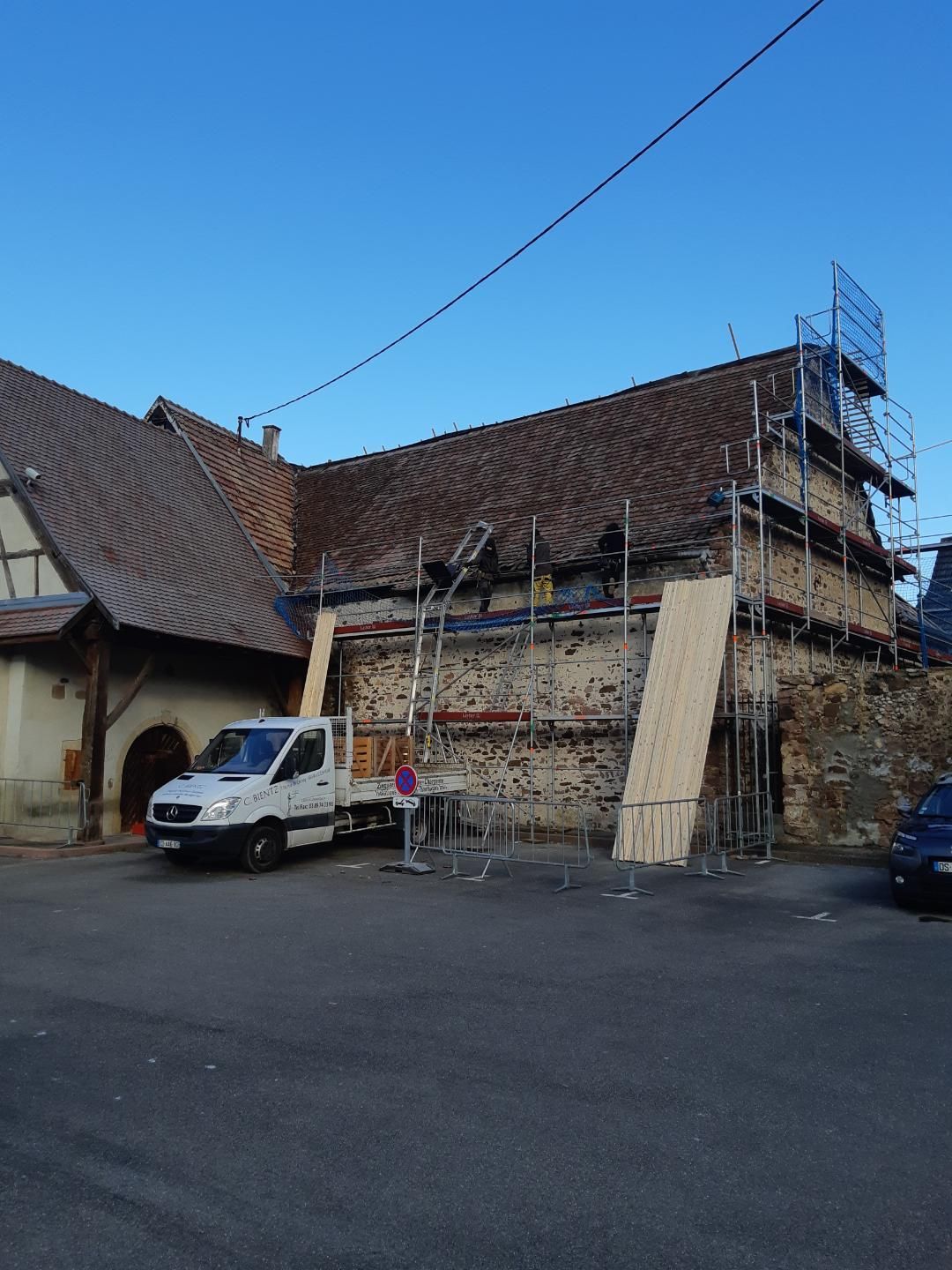 Vue sur un échafaudage