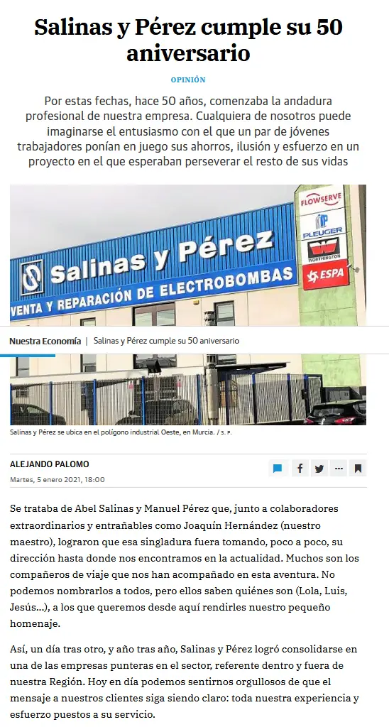 Una imagen de un edificio con las palabras Salinas y Pérez en él.