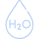 Una gota de agua con la fórmula química h2o dentro de ella.