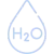 Una gota de agua con la fórmula química h2o dentro de ella.
