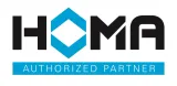 Un logotipo para una empresa llamada homa que es un socio autorizado