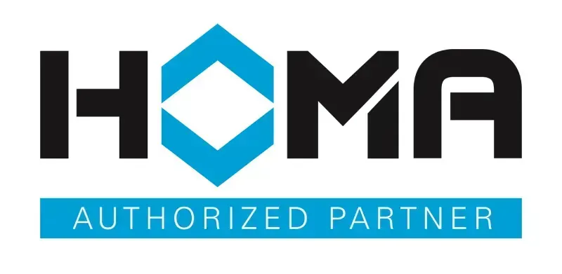Un logotipo para una empresa llamada homa que es un socio autorizado