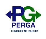 Un logotipo azul y verde para el turbogenerador PG Perga.