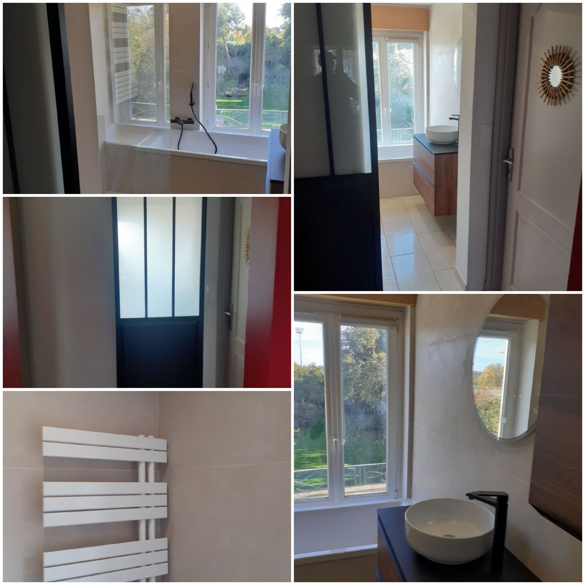 Montage de plusieurs photos de rénovation de salle de bains