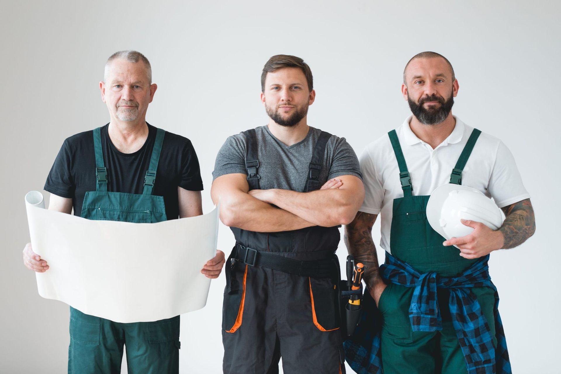 Tres trabajadores