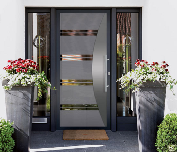 Porte d'entrée à effet miroir