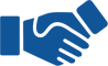 blaue Handschlag Abbildung