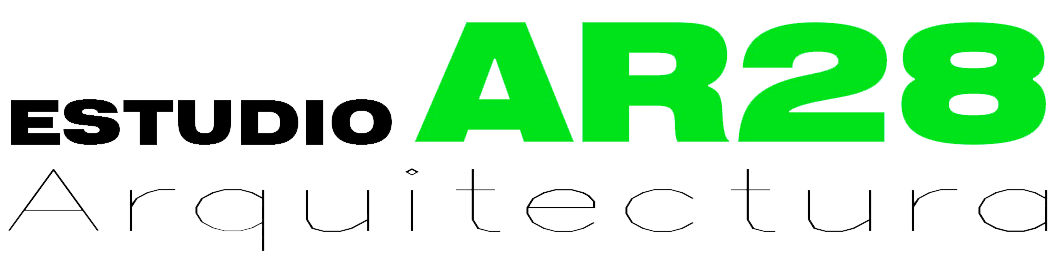 Un logotipo verde y negro para el estudio ar28 arquitectura