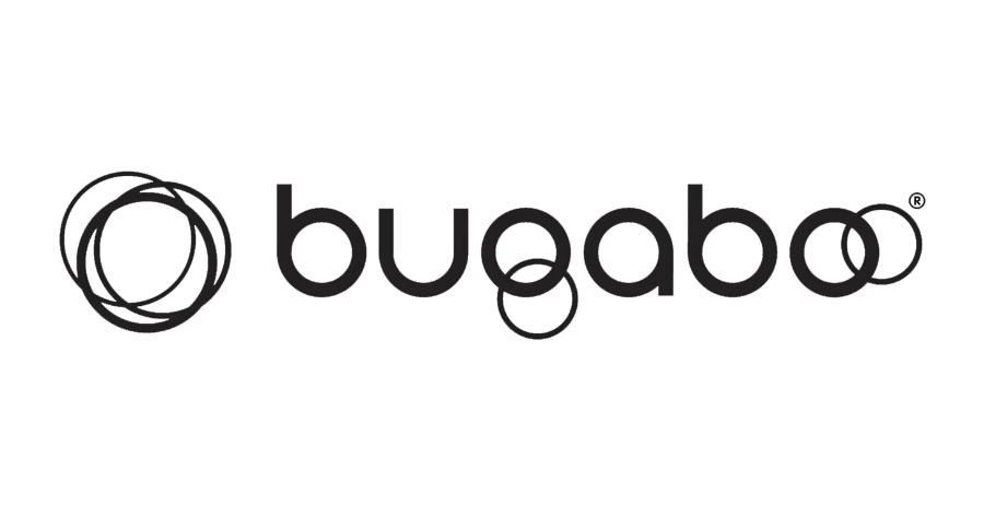 Logotipo de Bugaboo: círculos y nombre de la marca en negro sobre fondo blanco.