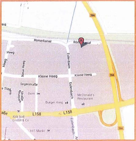 Eine Karte mit der Lage des McDonald's-Restaurants