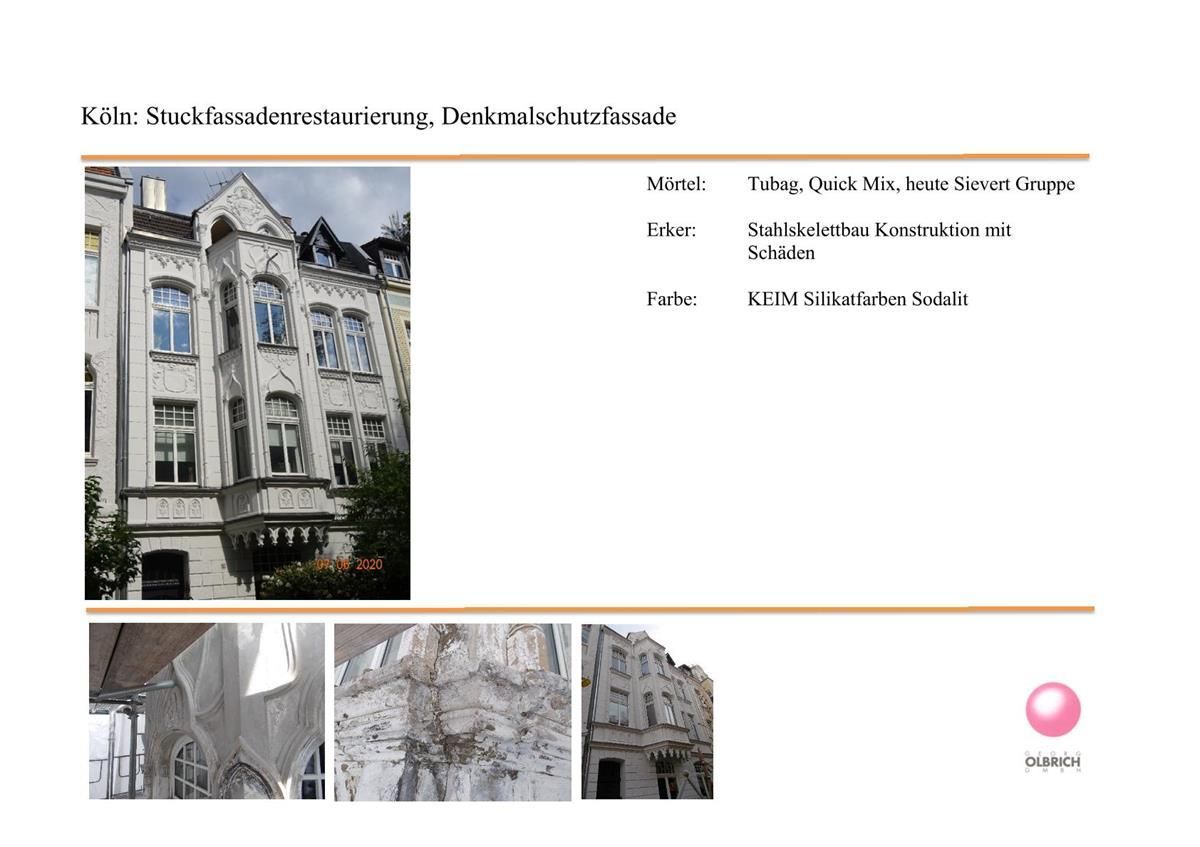 Eine Collage aus Bildern eines Gebäudes mit einem rosa Kreis in der Mitte