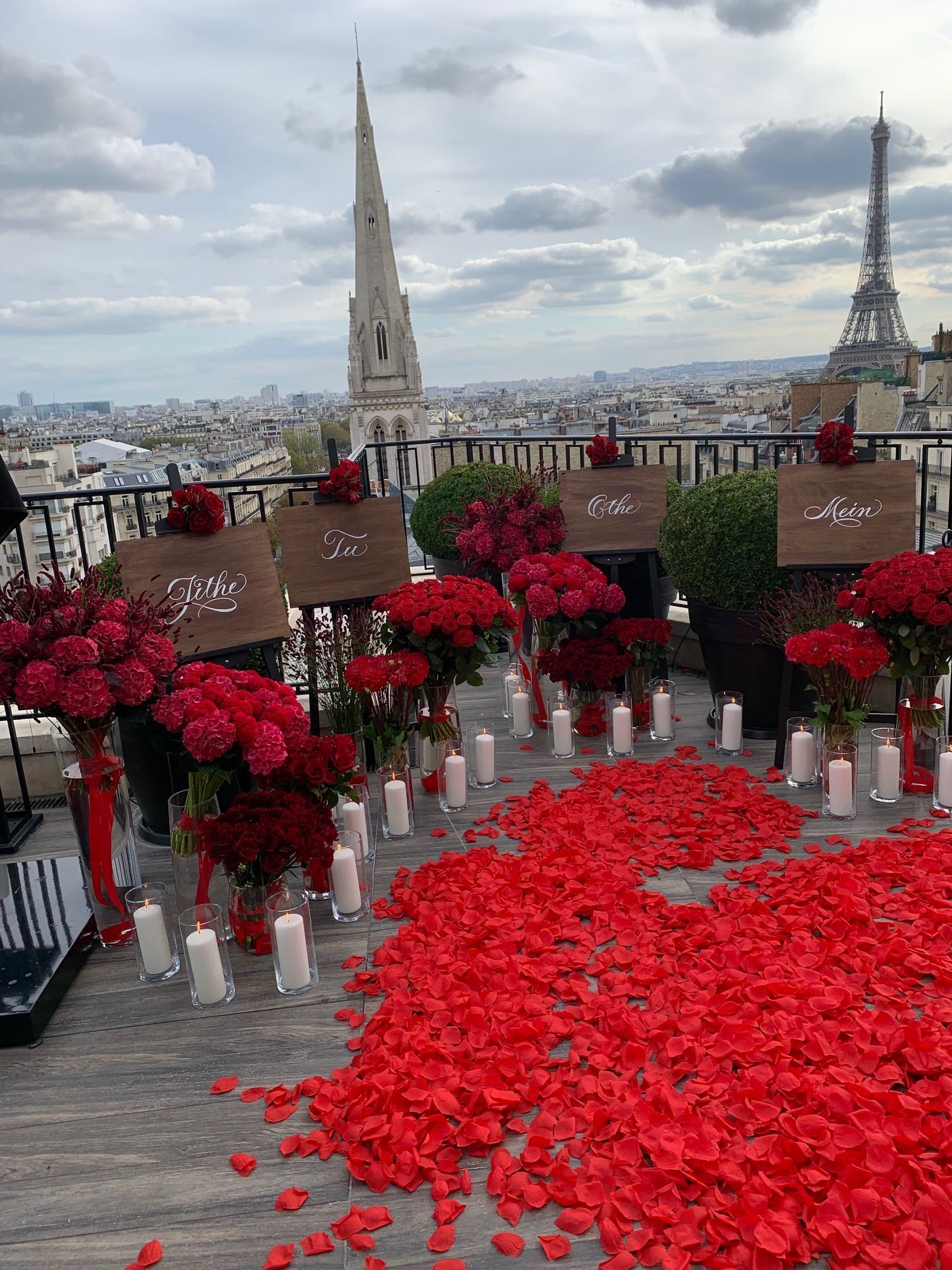 Fleurs rouges à Paris