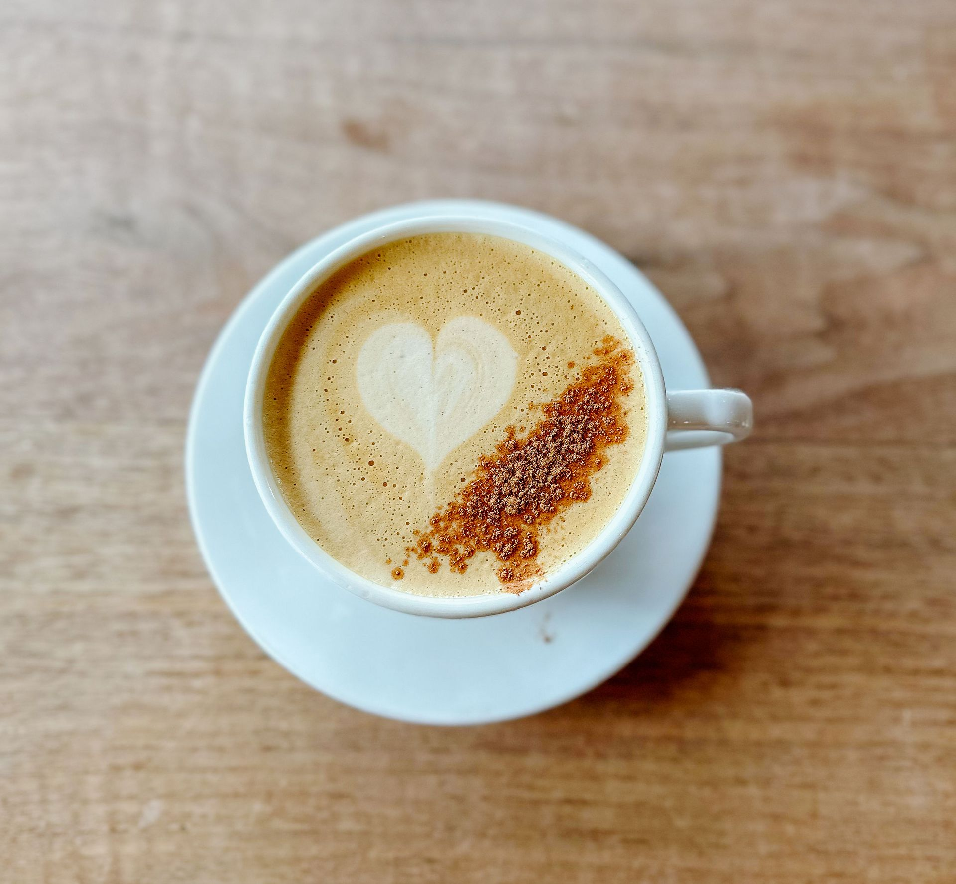 latte with a heart design in a cup