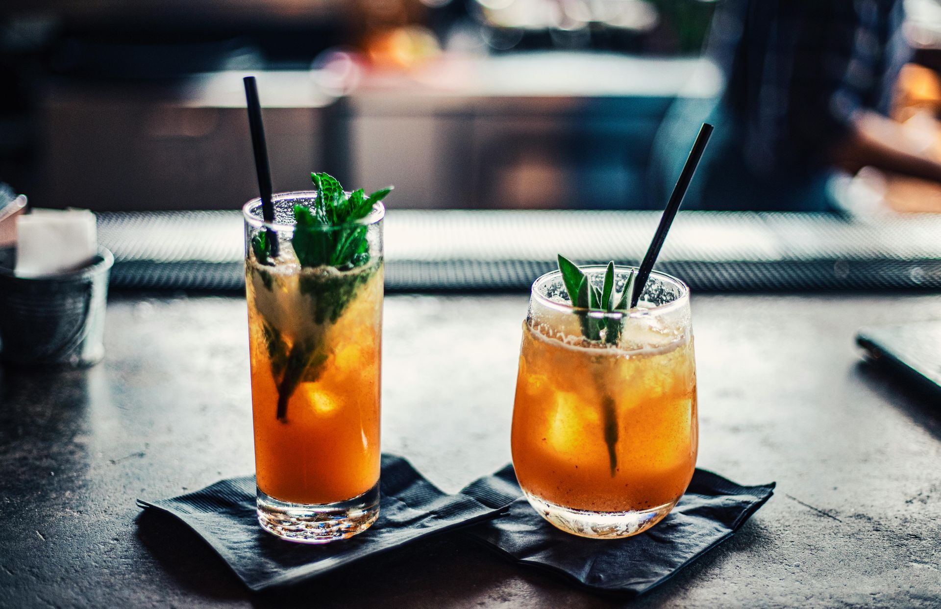 cocktails on the bar of a brunch restaurant in Bend to represent the best brunch in Bend, Oregon
