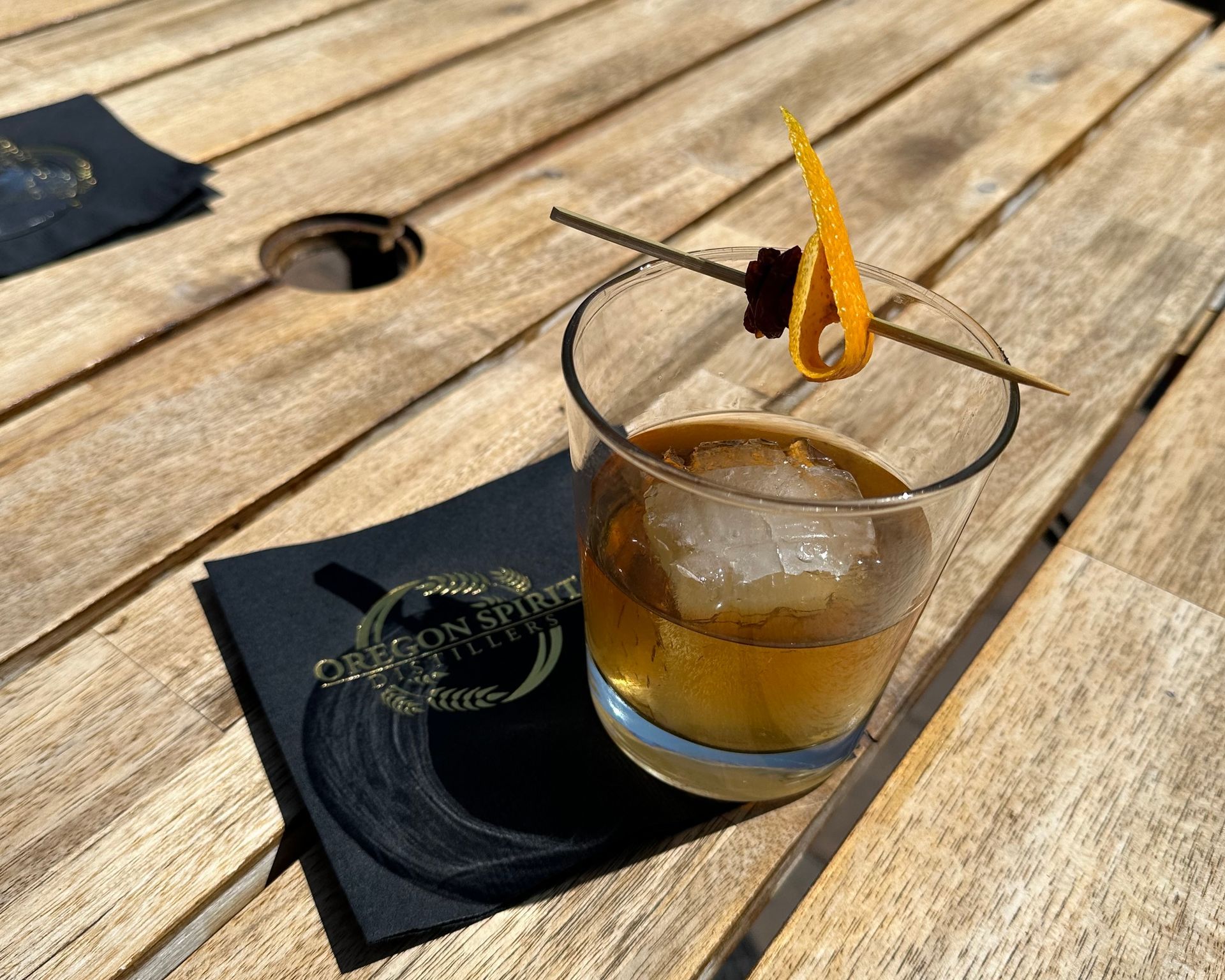 Cocktail at Oregon Spirit Distillers to represent apre-ski bend